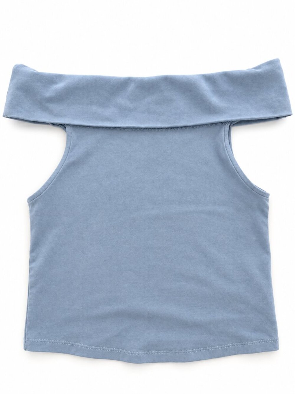 Aerie Blue Off Shoulder Foldover Top Soft Stretch Small Foldover Y2k Balletcore
